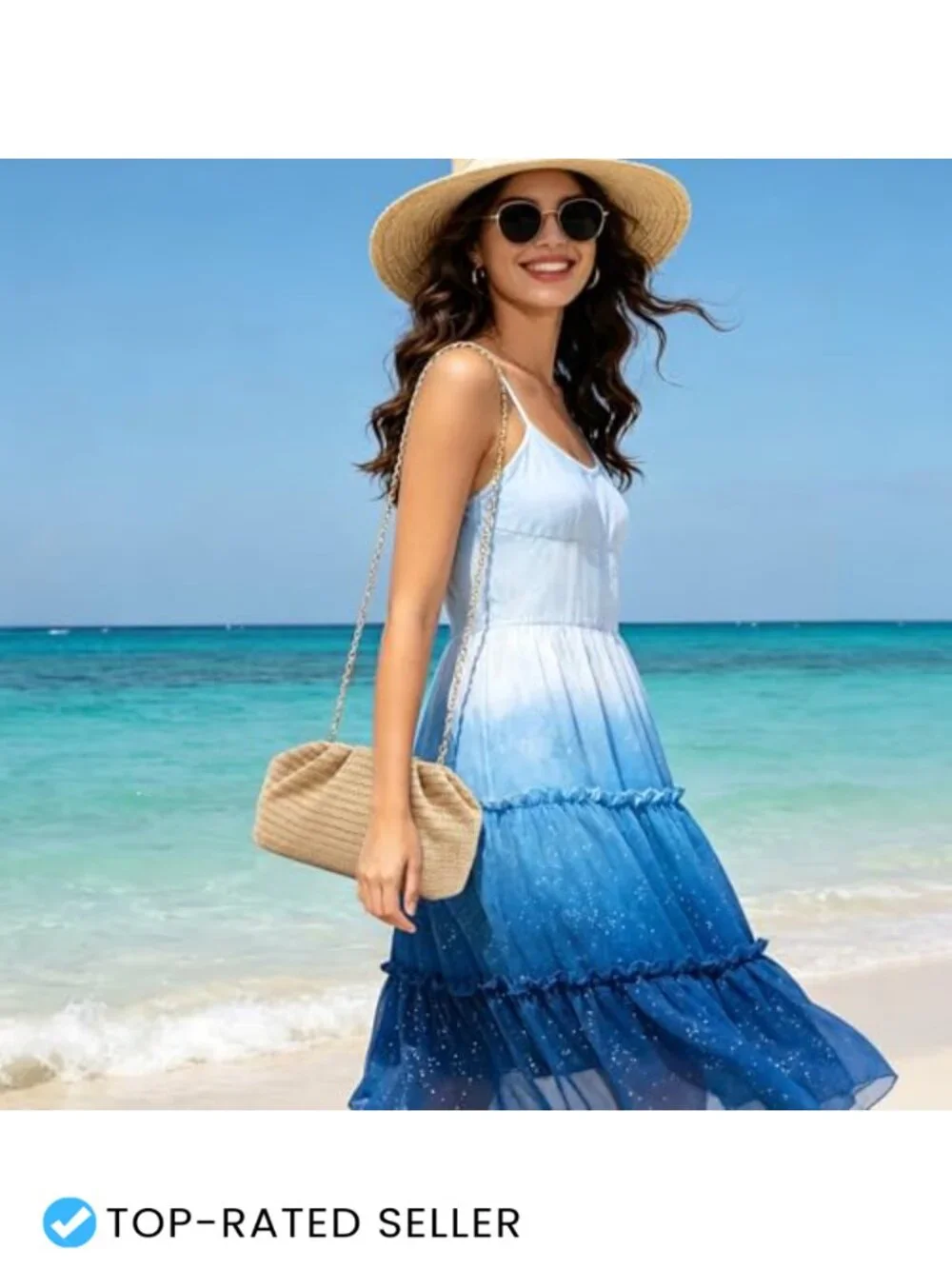 Woven Straw Clutch Purse for Women Summer Beach Bag Crossbody Wicker Handbag